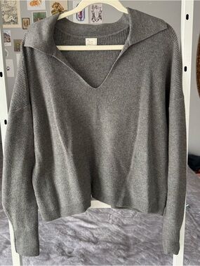 A New Day Ribbed V-Neck Collared Sweater XXL